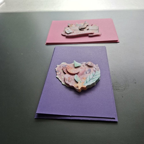 3D greeting cards with envelopes, set of 2