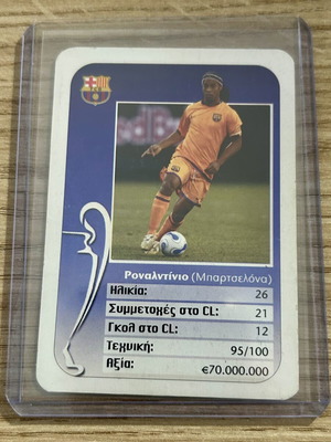 Ronaldinho Barcelona collectible card 2006