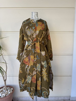 Zara Limited Edition Wool Blend Floral Jacquard Coat like new