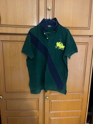 Polo by Ralph Lauren Royale Series shirt, blue and green, size L