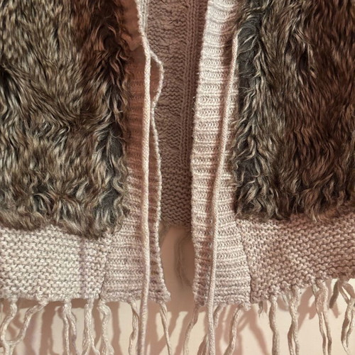 Fur jacket like new, vintage, size XL, beige and brown