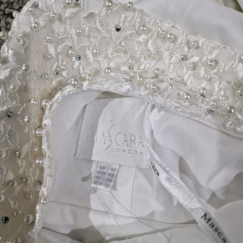 Mascara London ivory pearl lace wedding or evening dress size M new