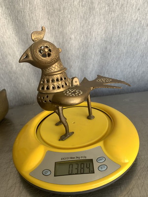 Brass incense burner in bird shape used