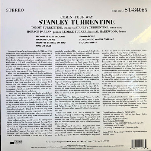 Stanley Turrentine Comin' Your Way vinyl record used, jazz