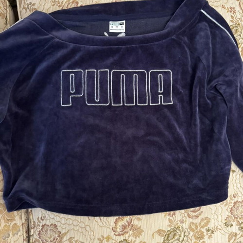 Puma crop velvet long sleeve dark purple No XS like new