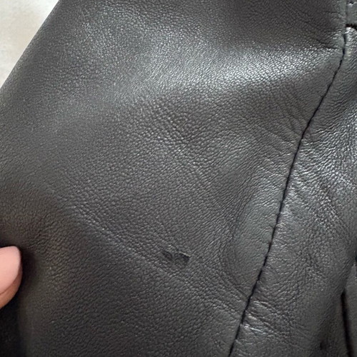 Zara μαύρο πανωφόρι μπουφάν biker γνήσιο δέρμα μεταχειρισμένο