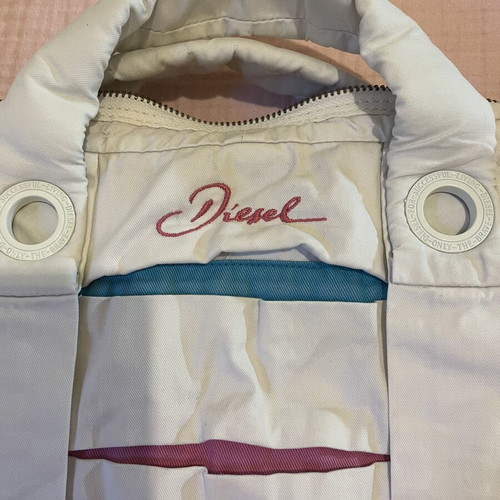 Diesel shoulder bag used, white with colorful details