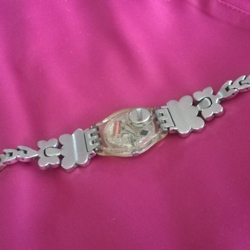 Swatch women's wristwatch 2006 stainless steel like new, turquoise and silver