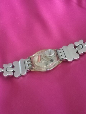 Swatch women's wristwatch 2006 stainless steel like new, turquoise and silver
