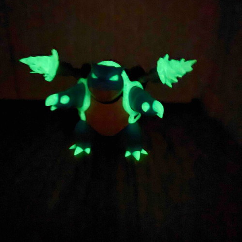 Pokemon Blastoise figure with glow-in-the-dark 3D print