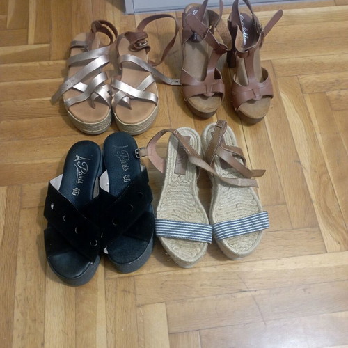 Women's summer shoes like new, 3 leather pairs, size 38