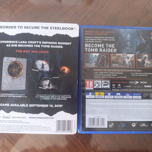 Shadow of the Tomb Raider PS4 Steelbook Box like new, without game
