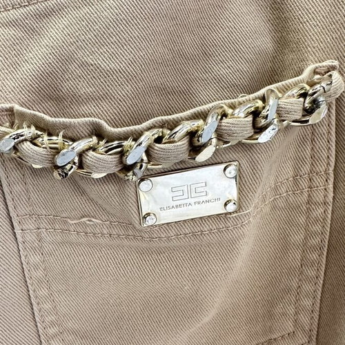 Elisabetta Franchi jeans like new, beige with gold details