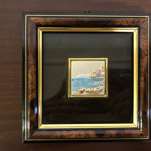 Italian silver 3D frames used, 14x14 cm, wooden frame
