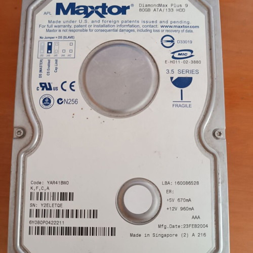 Maxtor DiamondMax Plus 9 80GB ATA/133 HDD hard drive