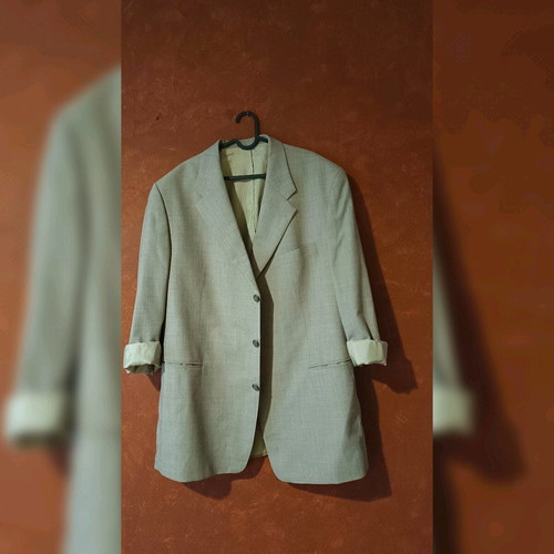 Oversized vintage wool blazer like new, grey-beige
