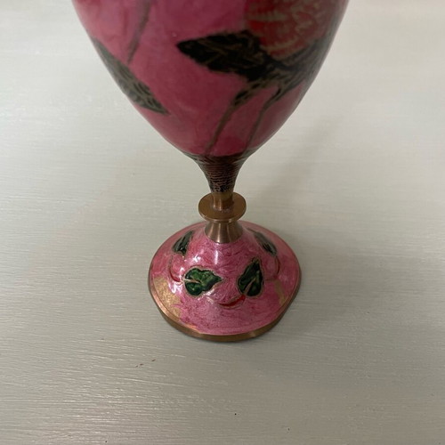 Bronze vase used, painted with enamel from Metsovo