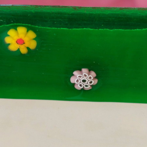 Murano frame green with daisies new