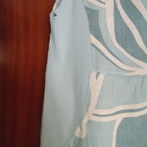 Goose Island linen summer dress like new, size L/XL, white and blue
