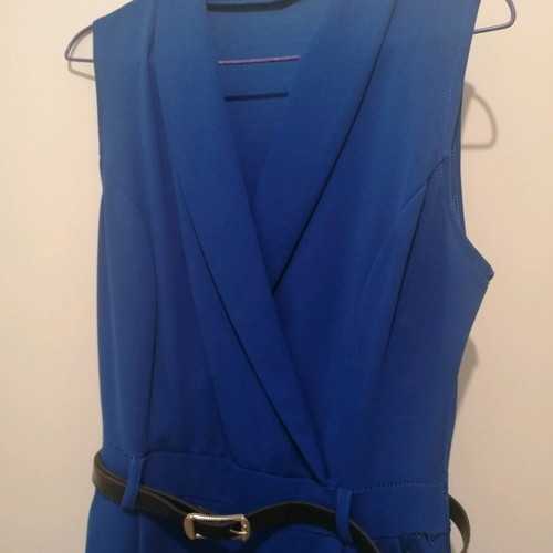 Jumpsuit with belt blue, like new, size M