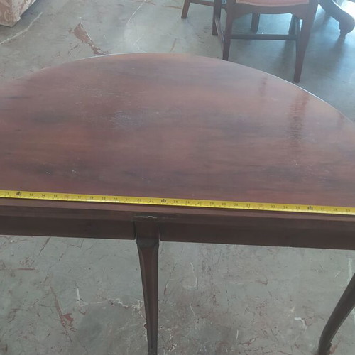 Wooden folding round table used, vintage style