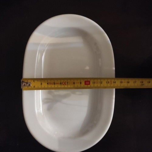 Ionia small white porcelain serving platter used, pack of 17