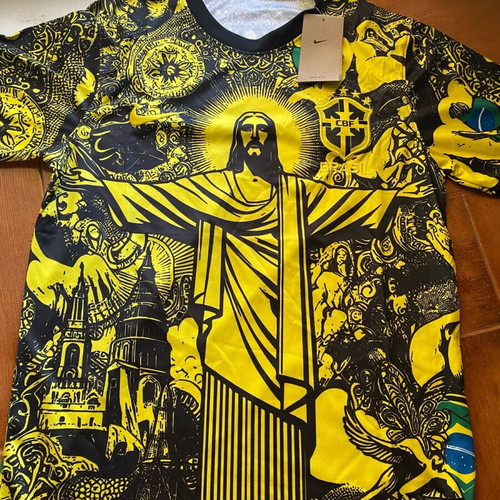 Brazil Special Edition jersey new, black-yellow with Jesus design