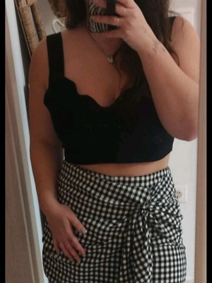Zara mini skort like new, size M 38 10, black and white