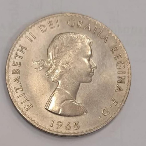5 Shillings 1965 like new, Winston Churchill commemorative coin