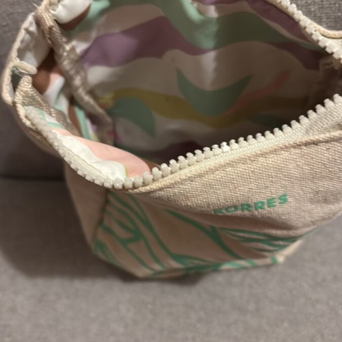 Stefania Frangista toiletry bag new beige with green