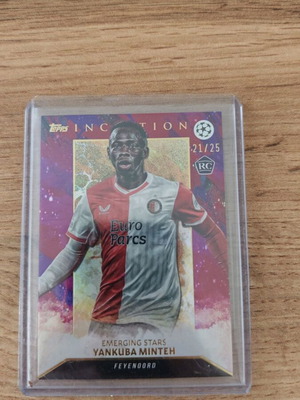 Topps Inception κάρτα ποδοσφαίρου Yankuba Minteh, Emerging Stars 21/25 RC
