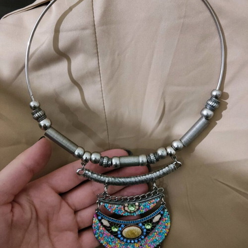 Necklace with colorful stones used