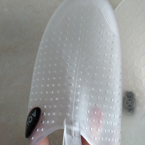 Aqua transparent plastic beach shoes, size 36, white