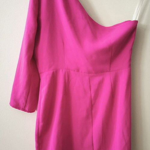 Topshop One-Shoulder Dress New, Pink, Size L