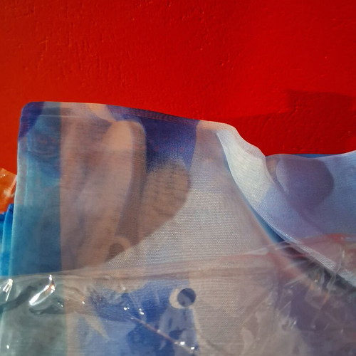 Pareo beach scarf new, blue chiffon