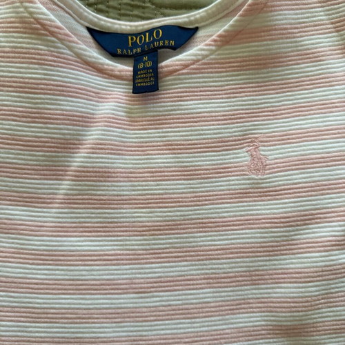 Polo Ralph Lauren girls dress used, size M, 8-10 years, striped white pink