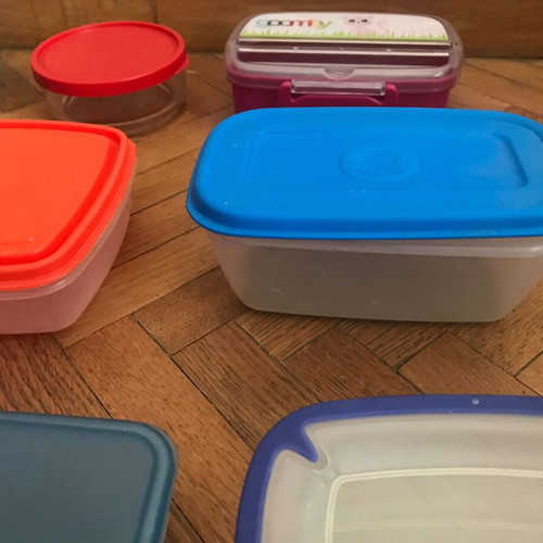 Tupperware used, pack of 11, 2 glass, various retro sizes