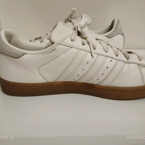 Adidas Superstar used white and grey athletic shoes size 41 and 1/3