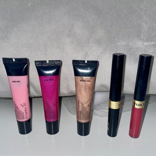 Lip products used, Victoria's Secret and Max Factor set of 5