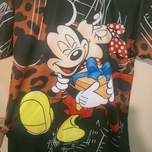 Blouse like new, one size, black with Mickey Mouse print
