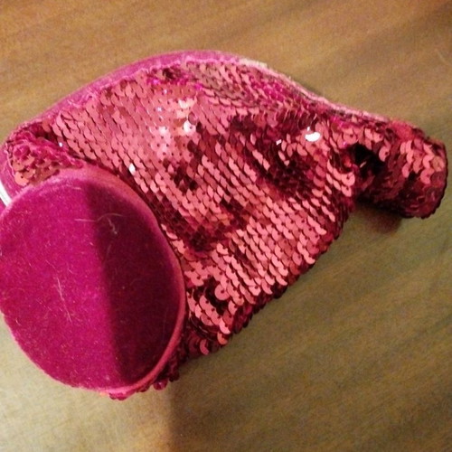 Absolut toiletry bag used with red burgundy sequins