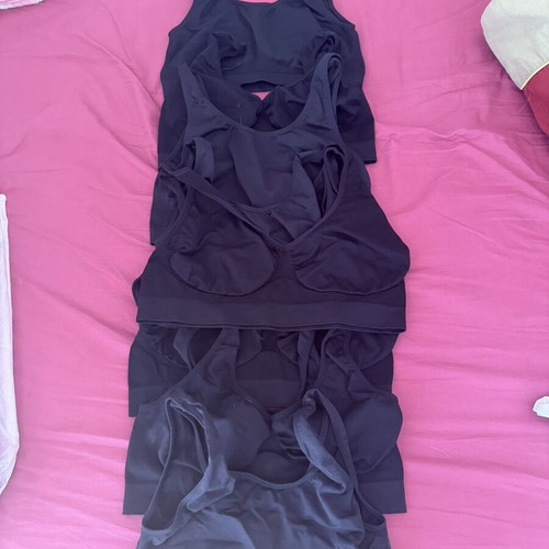Lycra sports bras used, pack of 8, size L/XL, black