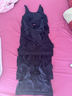 Lycra sports bras used, pack of 8, size L/XL, black