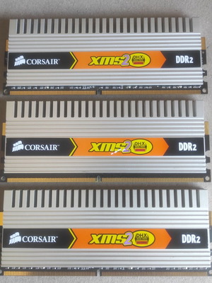 Corsair XMS2 DHX DDR2 800MHz μνήμες RAM μεταχειρισμένες, πακέτο 3GB