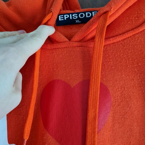 I Love Prague sweatshirt, medium, orange and white