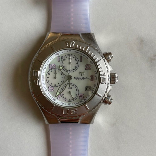 Technomarine lilac watch used with turtle on dial