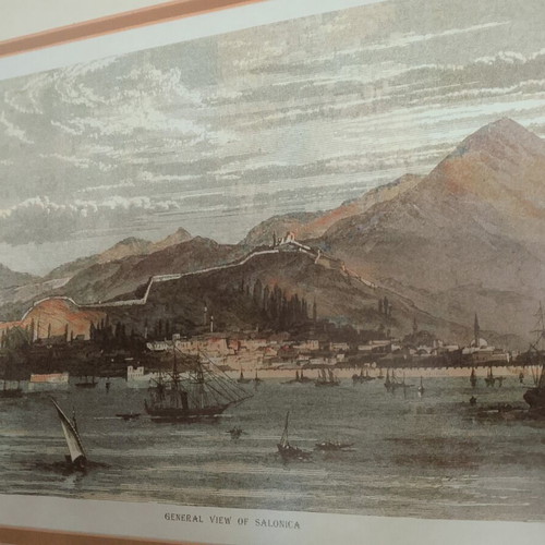 Painting General View of Thessaloniki 1876 like new