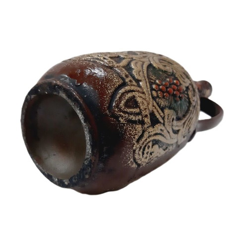 Bulgarian ceramic wine jug like new, richly decorated, 27 cm