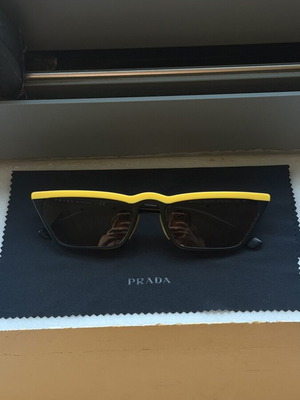 Prada Ultravox Black & Yellow Cateye Sunglasses used
