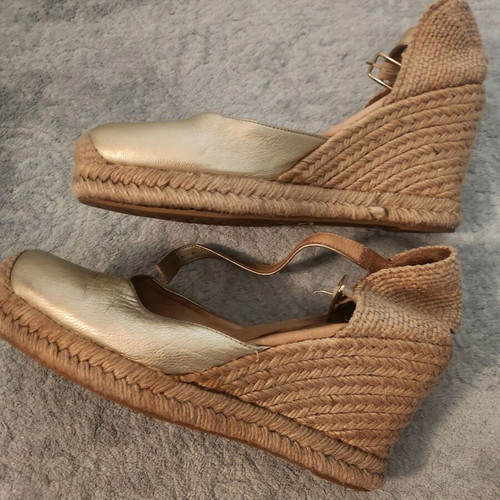 Gold platform espadrilles used, size 38